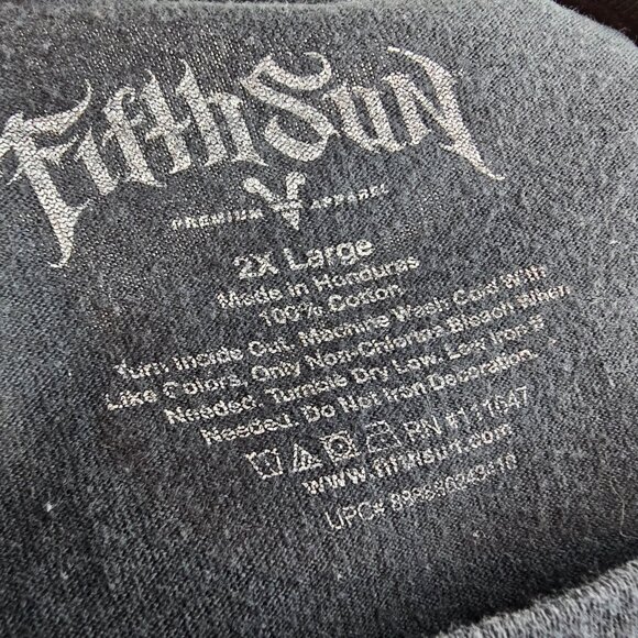 Fifth Sun T Shirt Mens 2XL Black Heartless Girl Rose Day of the Dead Graphic Tee - Picture 6 of 7